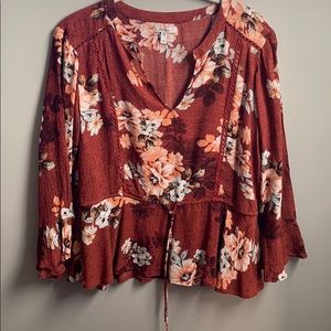 2/3 length sleeve blouse